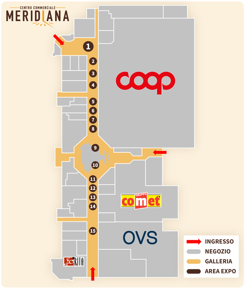 Centro Commerciale Euro Torri | Mappa Aree Espositive